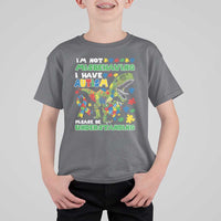 Funny Autism Awareness Dinosaur T Shirt For Kid I'm Not Misbehaving I Have Autism Please Be Understanding