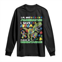 Funny Autism Awareness Dinosaur Long Sleeve Shirt I'm Not Misbehaving I Have Autism Please Be Understanding