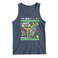 Funny Autism Awareness Dinosaur Tank Top I'm Not Misbehaving I Have Autism Please Be Understanding