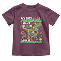 Funny Autism Awareness Dinosaur Toddler T Shirt I'm Not Misbehaving I Have Autism Please Be Understanding