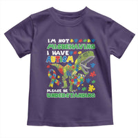 Funny Autism Awareness Dinosaur Toddler T Shirt I'm Not Misbehaving I Have Autism Please Be Understanding