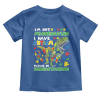 Funny Autism Awareness Dinosaur Toddler T Shirt I'm Not Misbehaving I Have Autism Please Be Understanding