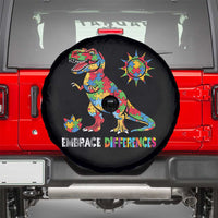 Funny Autism Awareness Embrace Differences Spare Tire Cover Puzzle Dinosaur