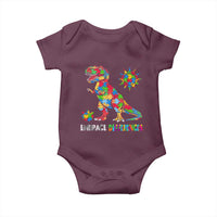 Funny Autism Awareness Embrace Differences Baby Onesie Puzzle Dinosaur
