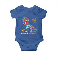 Funny Autism Awareness Embrace Differences Baby Onesie Puzzle Dinosaur