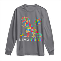 Funny Autism Awareness Embrace Differences Long Sleeve Shirt Puzzle Dinosaur