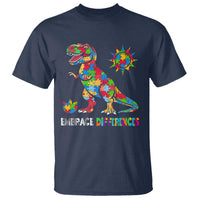 Funny Autism Awareness Embrace Differences T Shirt Puzzle Dinosaur