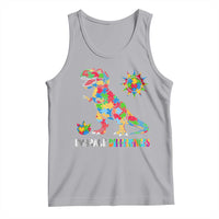 Funny Autism Awareness Embrace Differences Tank Top Puzzle Dinosaur