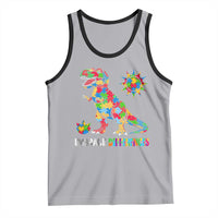 Funny Autism Awareness Embrace Differences Tank Top Puzzle Dinosaur