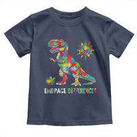 Funny Autism Awareness Embrace Differences Toddler T Shirt Puzzle Dinosaur