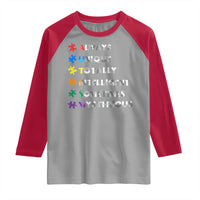 Funny Autism Awareness Raglan Shirt Always Unique Totally Intelligent Sometimes Mysterious