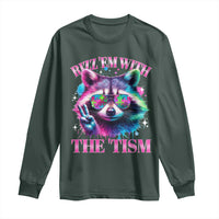 Funny Autism Awareness Racoon Long Sleeve Shirt Rizz Em With The Tism Meme Autistic