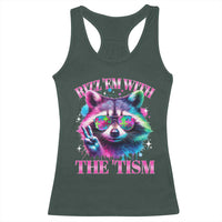 Funny Autism Awareness Racoon Racerback Tank Top Rizz Em With The Tism Meme Autistic
