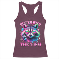 Funny Autism Awareness Racoon Racerback Tank Top Rizz Em With The Tism Meme Autistic