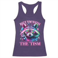 Funny Autism Awareness Racoon Racerback Tank Top Rizz Em With The Tism Meme Autistic