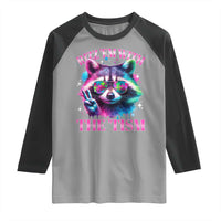 Funny Autism Awareness Racoon Raglan Shirt Rizz Em With The Tism Meme Autistic