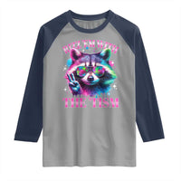 Funny Autism Awareness Racoon Raglan Shirt Rizz Em With The Tism Meme Autistic