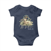 He Is Risen Baby Onesie Christian Religious Easter Day Bible Verse Sheep