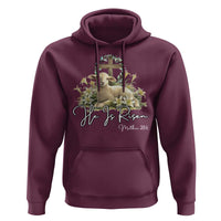 He Is Risen Hoodie Christian Religious Easter Day Bible Verse Sheep