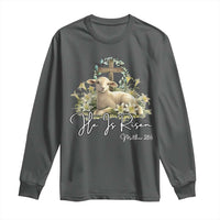 He Is Risen Long Sleeve Shirt Christian Religious Easter Day Bible Verse Sheep