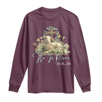 He Is Risen Long Sleeve Shirt Christian Religious Easter Day Bible Verse Sheep