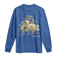 He Is Risen Long Sleeve Shirt Christian Religious Easter Day Bible Verse Sheep
