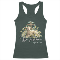 He Is Risen Racerback Tank Top Christian Religious Easter Day Bible Verse Sheep