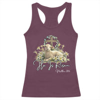He Is Risen Racerback Tank Top Christian Religious Easter Day Bible Verse Sheep