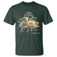 He Is Risen T Shirt Christian Religious Easter Day Bible Verse Sheep