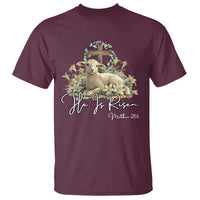 He Is Risen T Shirt Christian Religious Easter Day Bible Verse Sheep