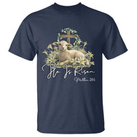He Is Risen T Shirt Christian Religious Easter Day Bible Verse Sheep