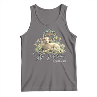 He Is Risen Tank Top Christian Religious Easter Day Bible Verse Sheep