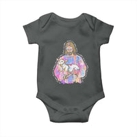 He Is Risen Baby Onesie Christian Religious Easter Day Bible Verse Sheep Glitter Print