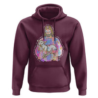 He Is Risen Hoodie Christian Religious Easter Day Bible Verse Sheep Glitter Print