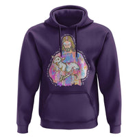 He Is Risen Hoodie Christian Religious Easter Day Bible Verse Sheep Glitter Print