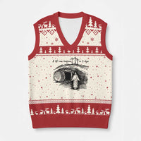 A Lot Can Happen In 3 Days V-Neck Knit Sweater Vest Easter Day Good Friday Religious Christian - Wonder Print Shop