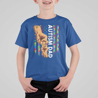 Autism Dad Awareness American Flag Fist Bump T Shirt For Kid