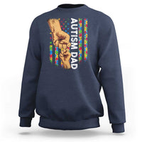 Autism Dad Awareness American Flag Fist Bump Sweatshirt