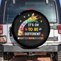 It's Ok To Be Different Autism Awareness Spare Tire Cover Rainbow Giraffe Puzzle