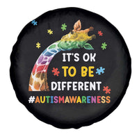 It's Ok To Be Different Autism Awareness Spare Tire Cover Rainbow Giraffe Puzzle