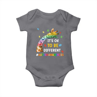 It's Ok To Be Different Autism Awareness Baby Onesie Rainbow Giraffe Puzzle