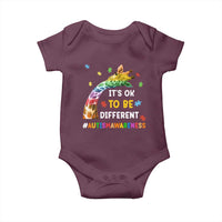 It's Ok To Be Different Autism Awareness Baby Onesie Rainbow Giraffe Puzzle