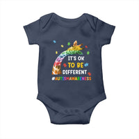 It's Ok To Be Different Autism Awareness Baby Onesie Rainbow Giraffe Puzzle