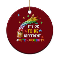 It's Ok To Be Different Autism Awareness Ceramic Ornament Rainbow Giraffe Puzzle