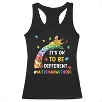 It's Ok To Be Different Autism Awareness Racerback Tank Top Rainbow Giraffe Puzzle