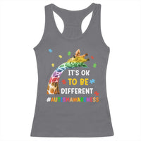 It's Ok To Be Different Autism Awareness Racerback Tank Top Rainbow Giraffe Puzzle