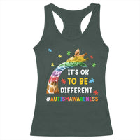 It's Ok To Be Different Autism Awareness Racerback Tank Top Rainbow Giraffe Puzzle
