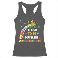 It's Ok To Be Different Autism Awareness Racerback Tank Top Rainbow Giraffe Puzzle