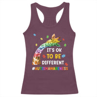 It's Ok To Be Different Autism Awareness Racerback Tank Top Rainbow Giraffe Puzzle