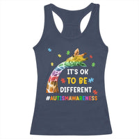 It's Ok To Be Different Autism Awareness Racerback Tank Top Rainbow Giraffe Puzzle